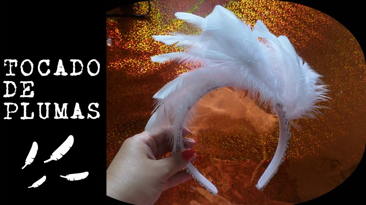 como hacer un tocado de plumas