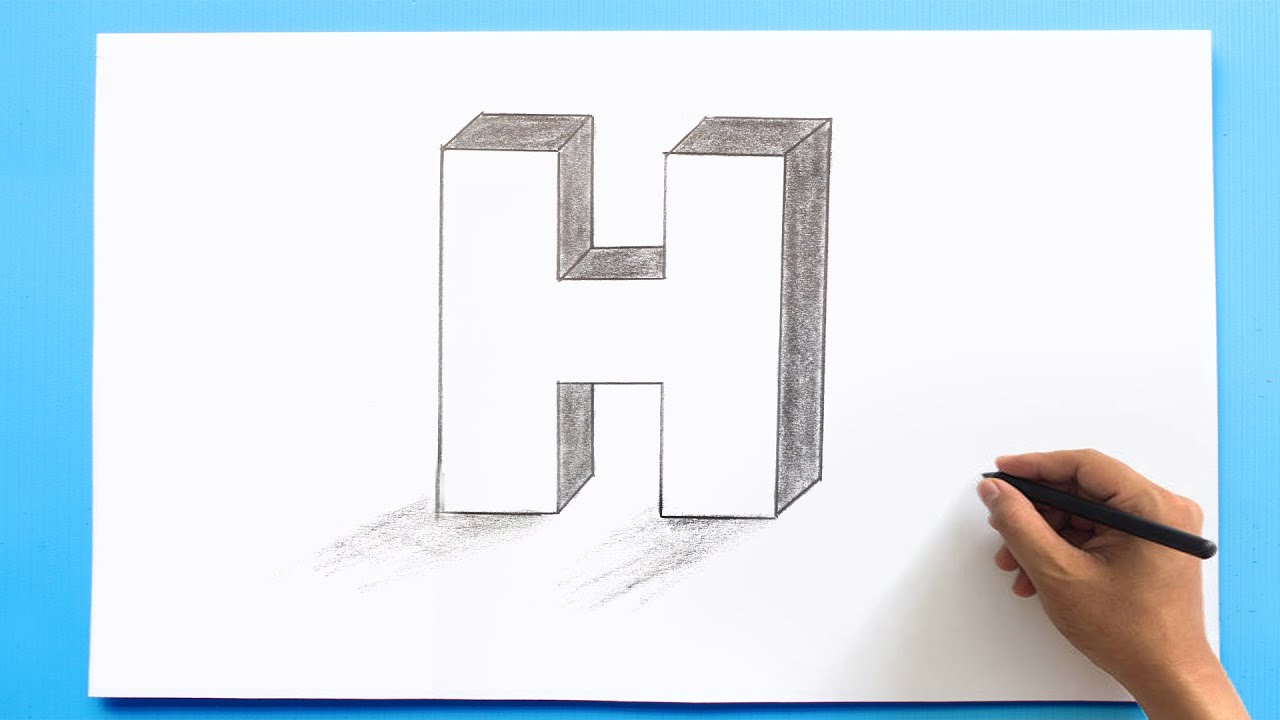 como hacer la h en lettering