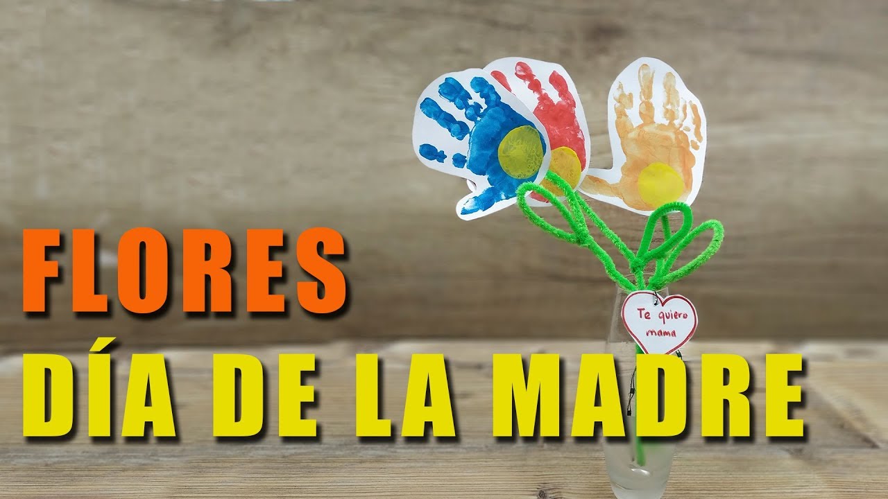 flores con huellas de manos