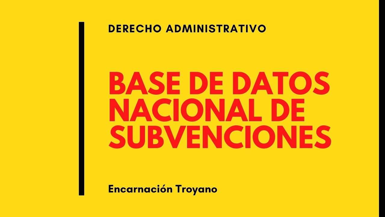 base datos nacional de subvenciones