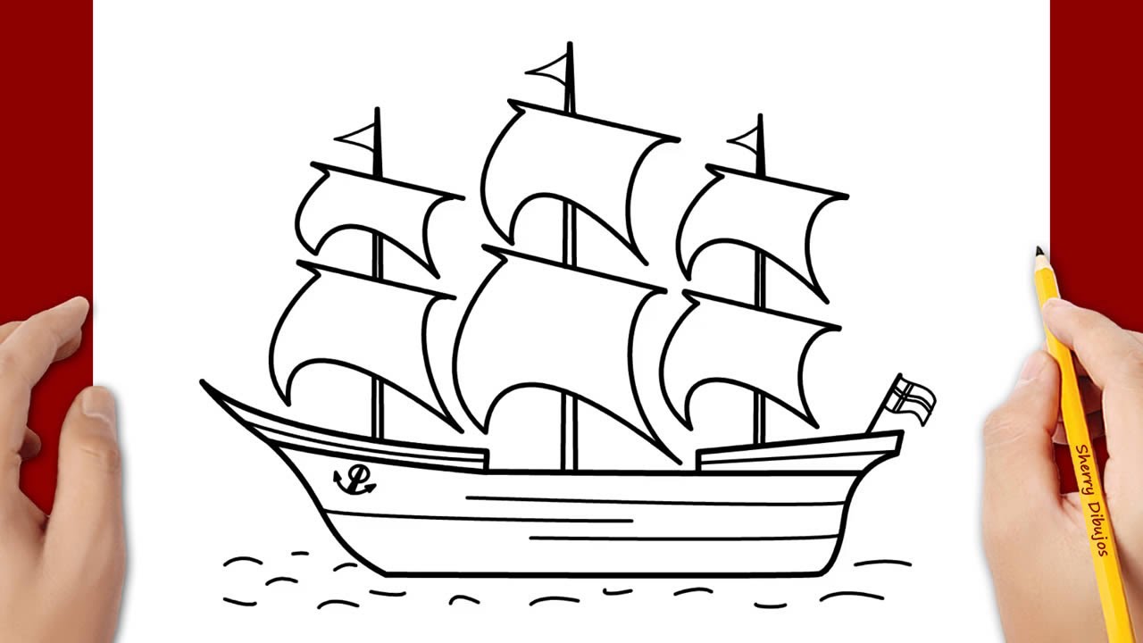 dibujo de un barco de vela
