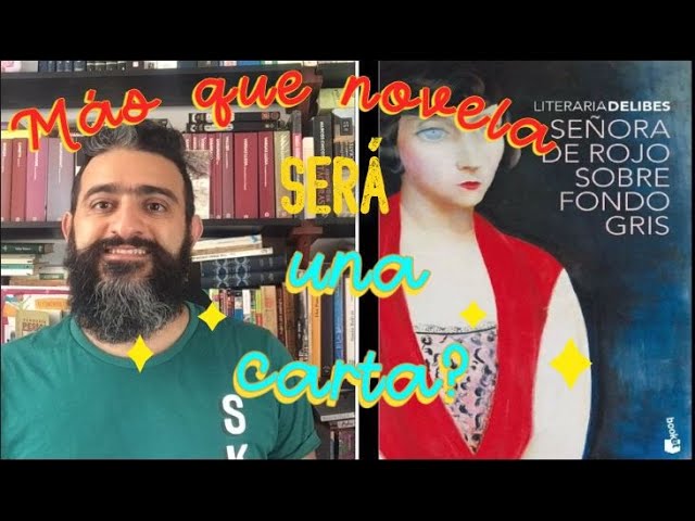 la señora de rojo sobre fondo gris